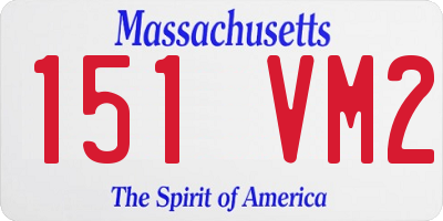 MA license plate 151VM2