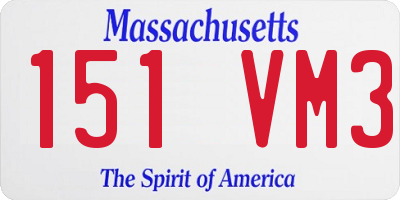 MA license plate 151VM3