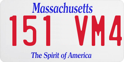 MA license plate 151VM4