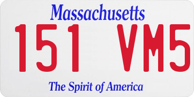 MA license plate 151VM5