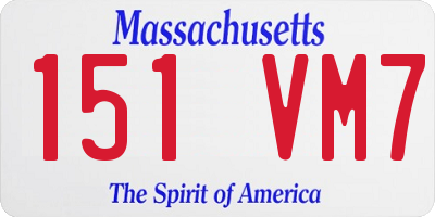 MA license plate 151VM7