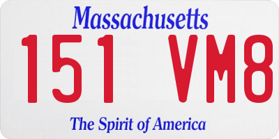 MA license plate 151VM8