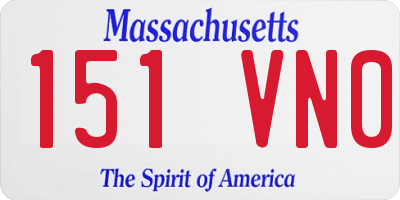 MA license plate 151VN0