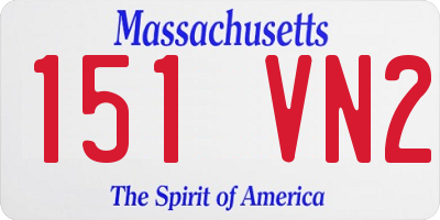 MA license plate 151VN2