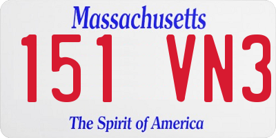 MA license plate 151VN3