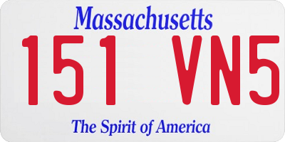 MA license plate 151VN5