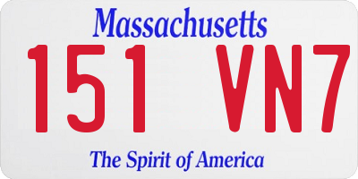 MA license plate 151VN7