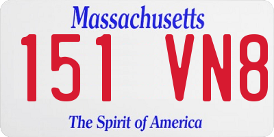MA license plate 151VN8