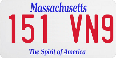 MA license plate 151VN9