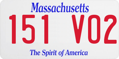 MA license plate 151VO2