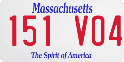 MA license plate 151VO4