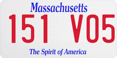 MA license plate 151VO5
