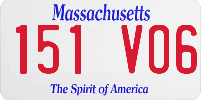 MA license plate 151VO6