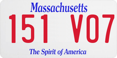 MA license plate 151VO7