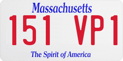 MA license plate 151VP1