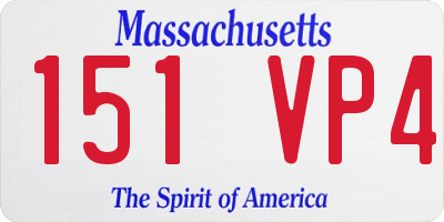 MA license plate 151VP4