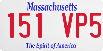 MA license plate 151VP5