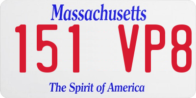 MA license plate 151VP8