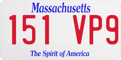 MA license plate 151VP9