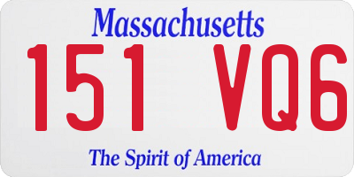 MA license plate 151VQ6
