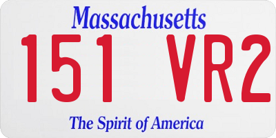 MA license plate 151VR2