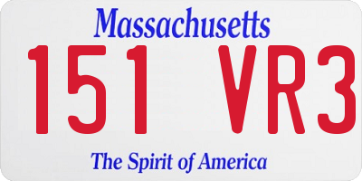 MA license plate 151VR3