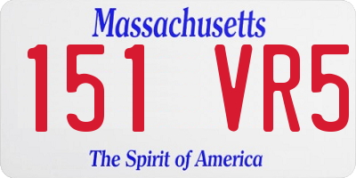 MA license plate 151VR5
