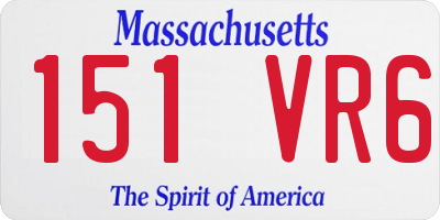 MA license plate 151VR6