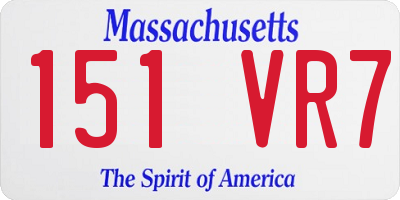 MA license plate 151VR7