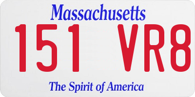 MA license plate 151VR8