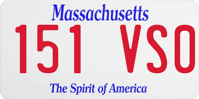 MA license plate 151VS0