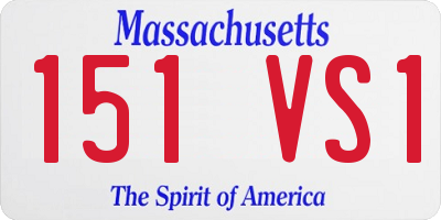 MA license plate 151VS1