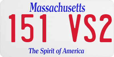 MA license plate 151VS2