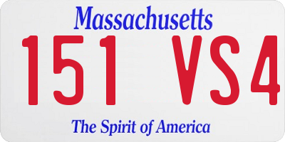 MA license plate 151VS4