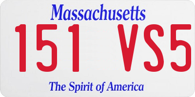 MA license plate 151VS5