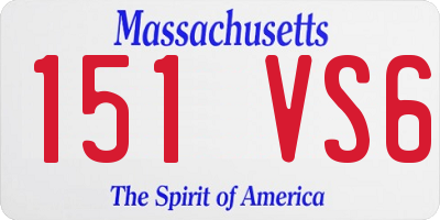 MA license plate 151VS6