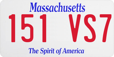 MA license plate 151VS7