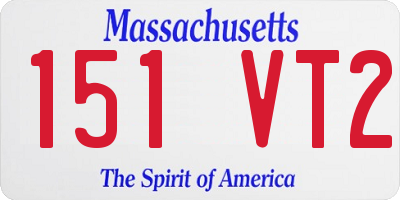 MA license plate 151VT2