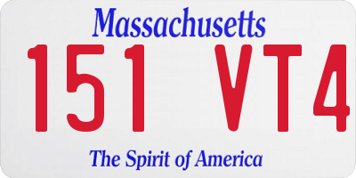 MA license plate 151VT4