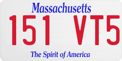 MA license plate 151VT5
