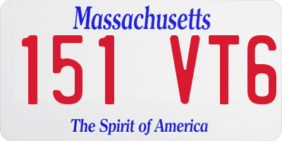 MA license plate 151VT6