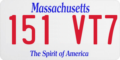 MA license plate 151VT7
