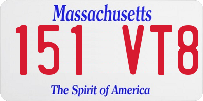 MA license plate 151VT8