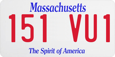 MA license plate 151VU1