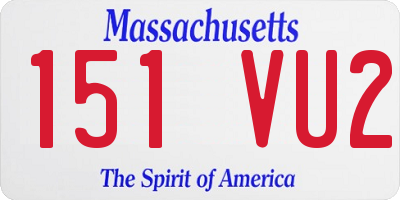 MA license plate 151VU2