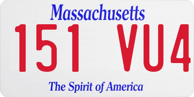 MA license plate 151VU4