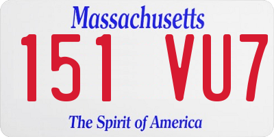 MA license plate 151VU7