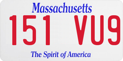 MA license plate 151VU9
