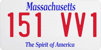 MA license plate 151VV1
