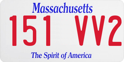 MA license plate 151VV2